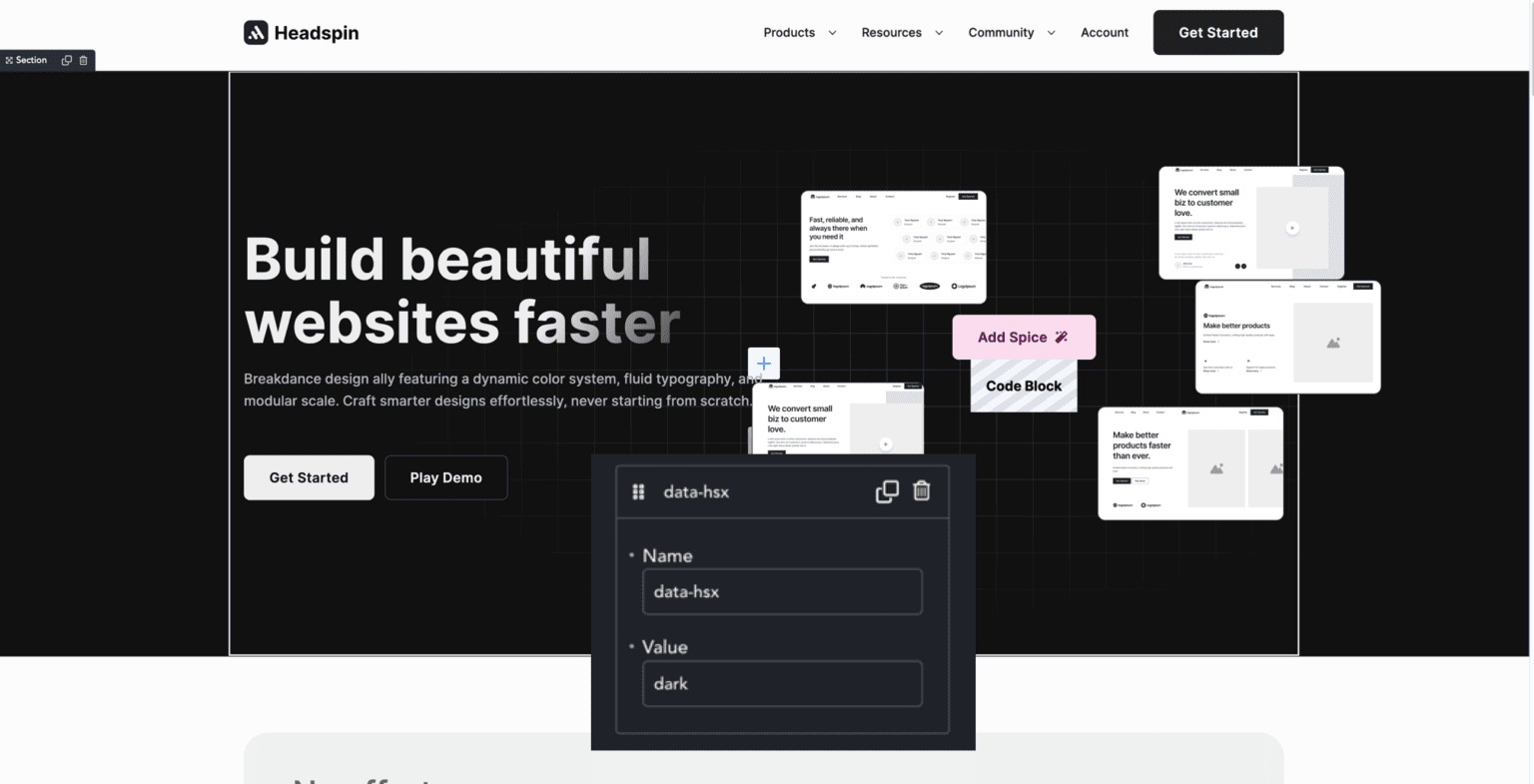 Theme panel overview – Headspin UI